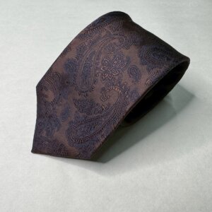 ネクタイ　ペイズリー無地 ブラウン