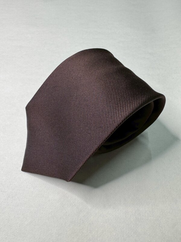 ネクタイ 無地(レップ織) ブラウン