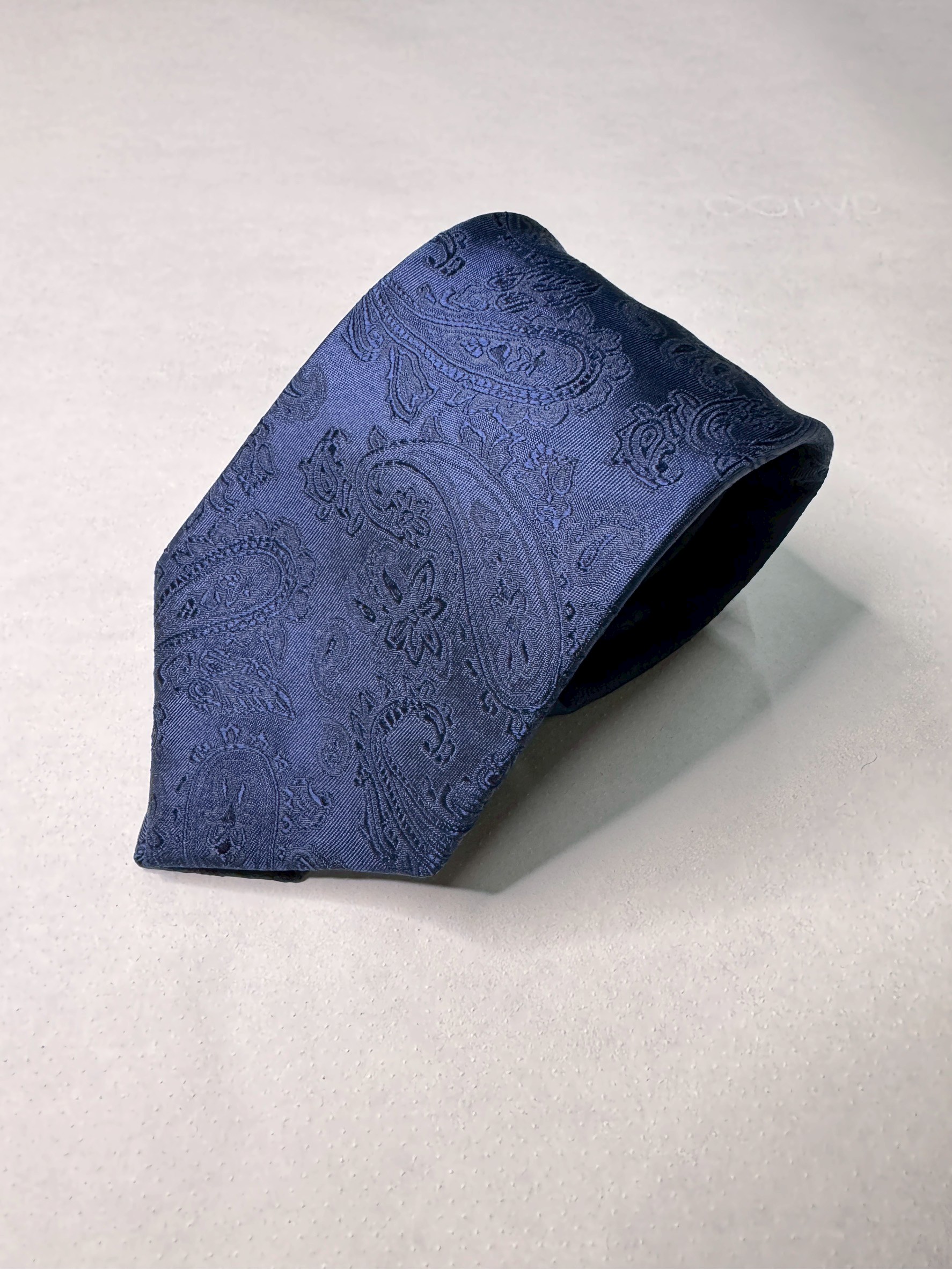 ネクタイ ペイズリー無地 ネイビー
