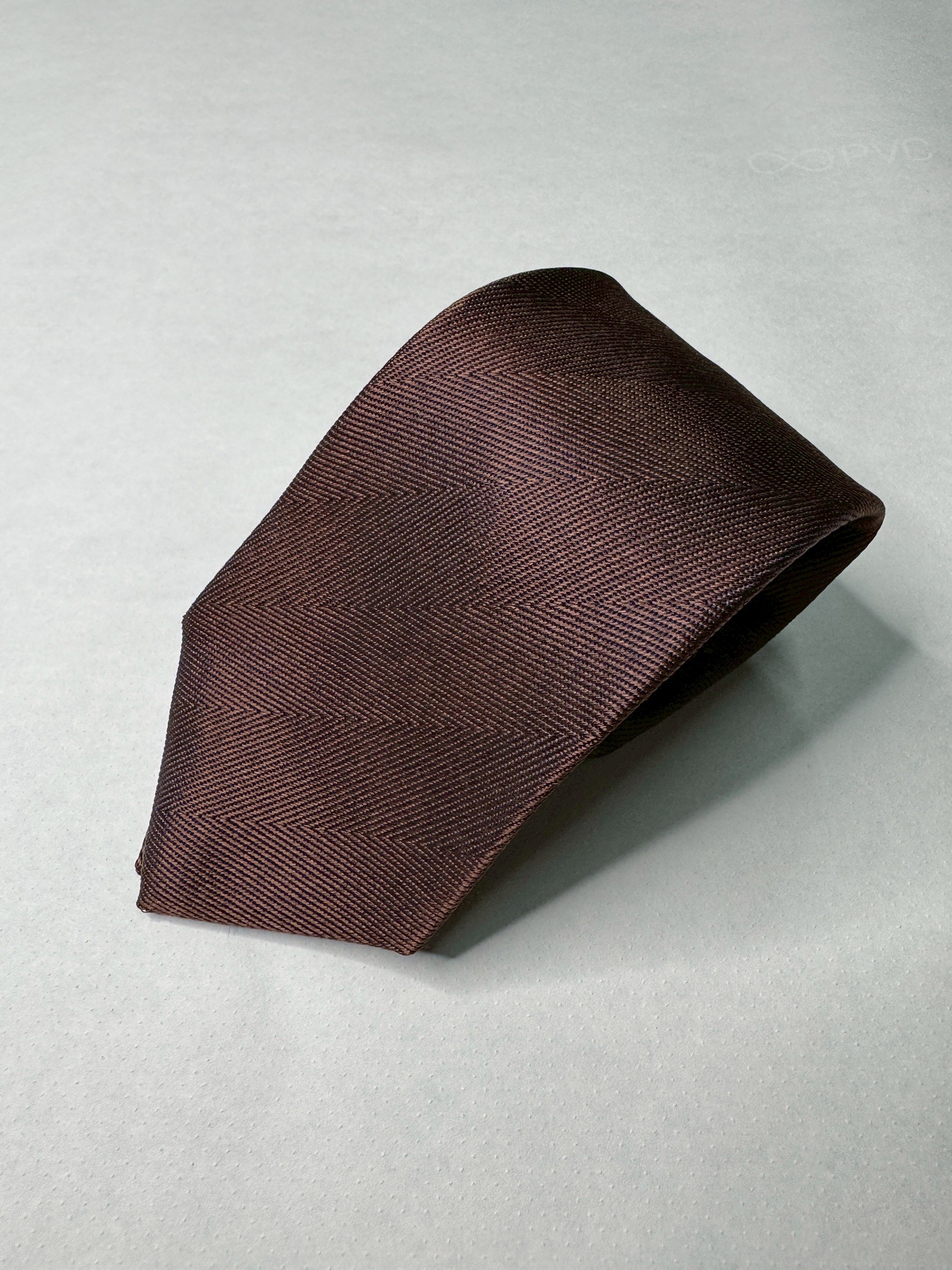 ネクタイ 無地(ヘリンボーン) ブラウン