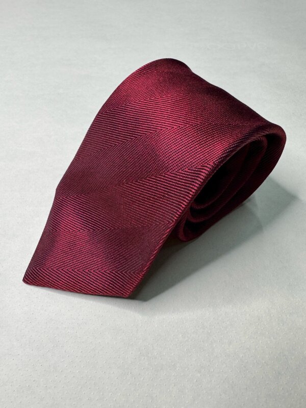 ネクタイ 無地(ヘリンボーン) ワイン