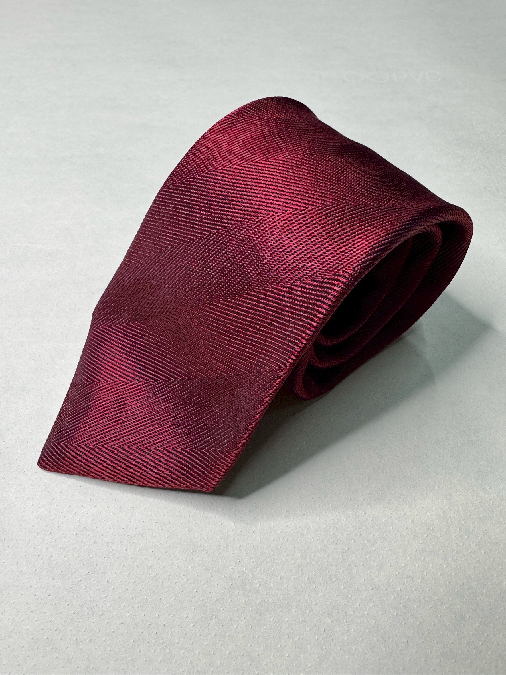 ネクタイ 無地(ヘリンボーン) ワイン