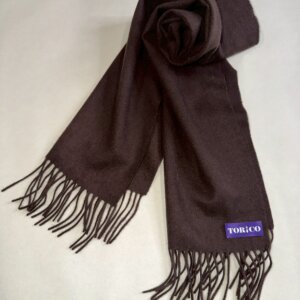 マフラー　カシミヤ無地 ダークブラウン