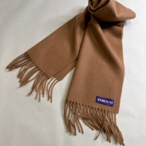 マフラー　カシミヤ無地 マスタード