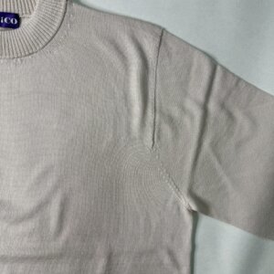 ニット モックネック長袖 ウール オフホワイト