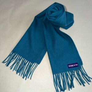 マフラー　カシミヤ無地 ターコイズ