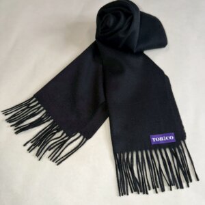 マフラー　カシミヤ無地 ブラック